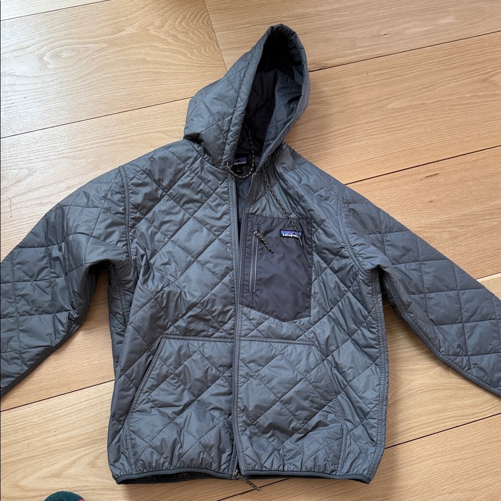 Patagonia Charcoal Quilted Jacket with Hood